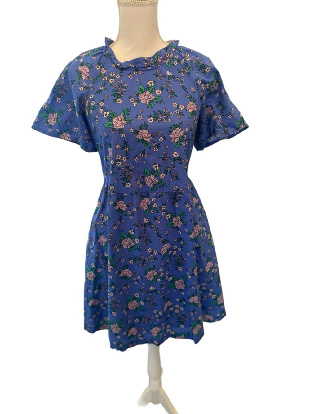 J. Crew Factory floral dress with smocked open tie back